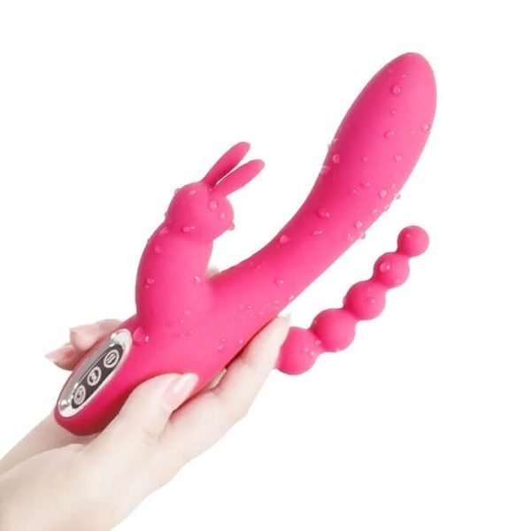 G Spot Dildo Rabbit Vibrator 3-in-one function Vibration Waterproof