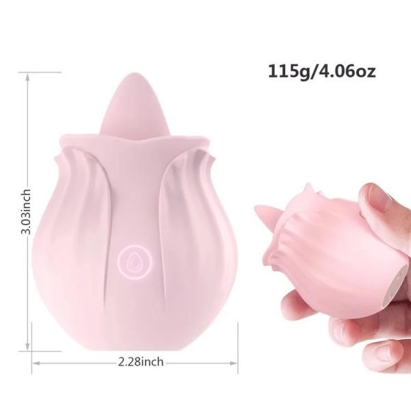 Rechargeable Licking Silicone Rose Flower Toy