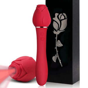 Rose Clitoral Sucking G Spot Vibrator & Clit Sucker Nipple Dildo Rabbit Vibrator