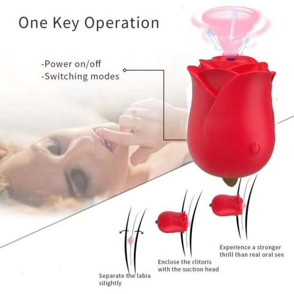 Rose Waterproof Sucking Lick Vibrator Sex Toys