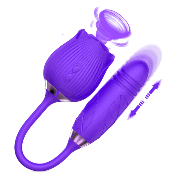 Rose Sex Toy Dual Sucking Vibrator For Women